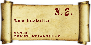 Marx Esztella névjegykártya